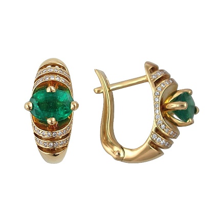 Серьги с изумрудами 01С643585-2