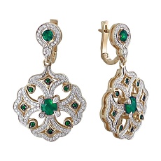 СЕРЬГИ Е01С637977-3Т c Изумрудом