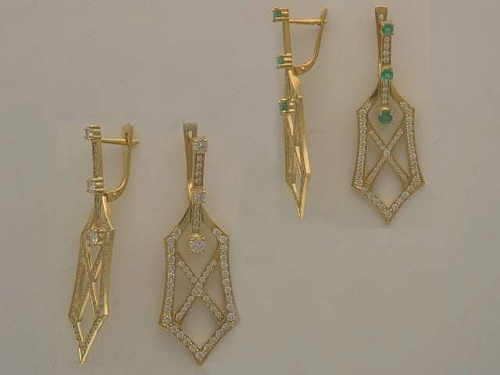 Серьги с изумрудами 01С643340