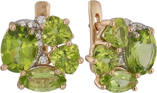 Серьги с хризолитами 2182432