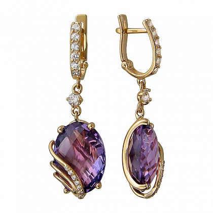 Серьги с аметистами 01С315395