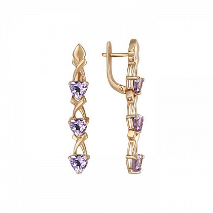 Серьги с аметистами 01С310461-2