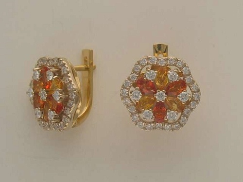 Серьги с рубинами 01С682359