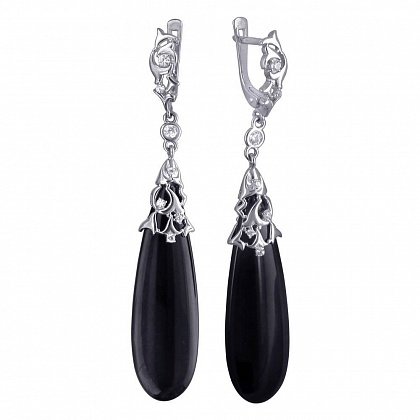 Серьги с агатами 01С4210121-1