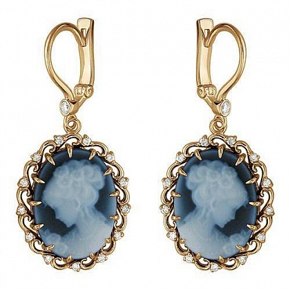 Серьги с агатами 01С416592-1
