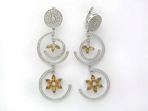 Серьги с цитринами 01С623858