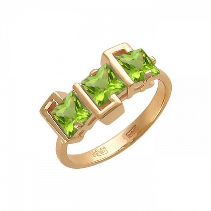 Кольцо с Хризолитом 01К312918-4