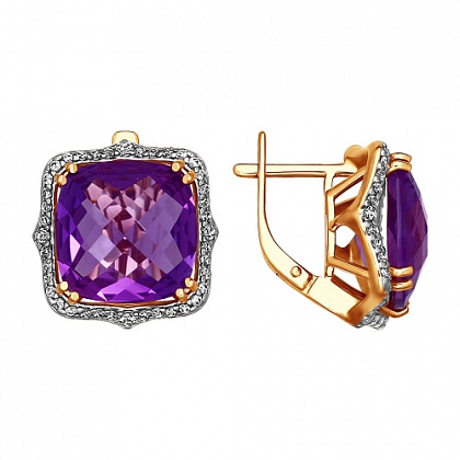 Серьги с аметистами 723604