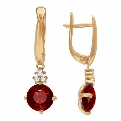Серьги с Гранатами 01С315072-3