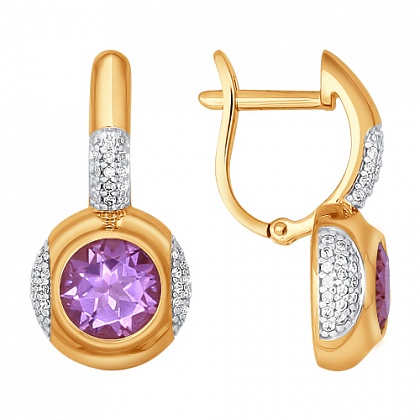 Серьги с аметистами 723810