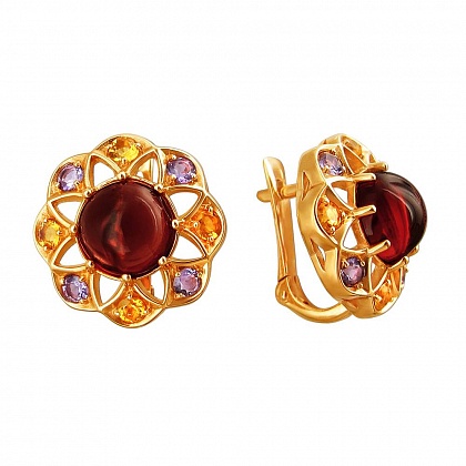 Серьги с Гранатами 01С316231-7