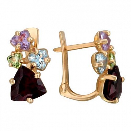 Серьги с цветными камнями 01С315674
