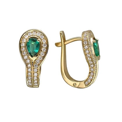 Серьги с изумрудами 01С648267-2