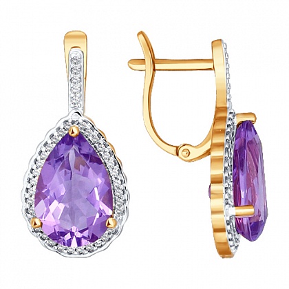 Серьги с аметистами 724014