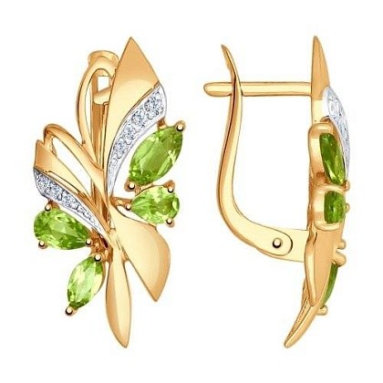 Серьги с хризолитами 724991