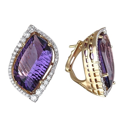 Серьги с аметистами 01С649952-1