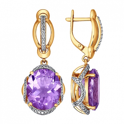 Серьги с аметистами 723638