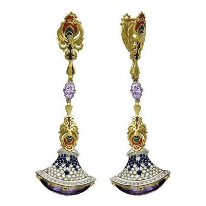 Серьги с аметистами 01С684729Э-1