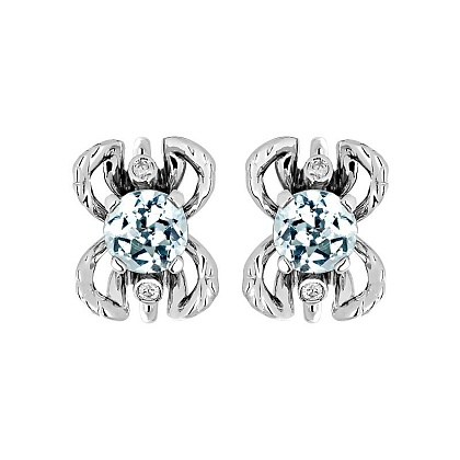 Серьги с аквамаринами 01С629681-3