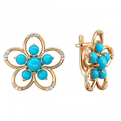 Серьги с Бирюзой 01С414370-1