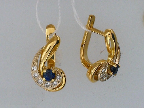 Серьги с сапфиром 32С660178