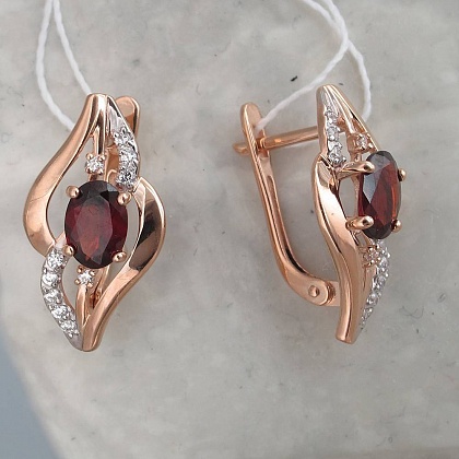Серьги с Гранатами 01С3111284-1