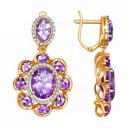 Серьги с аметистами 722903