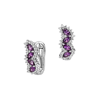 Серьги с аметистами 01С6213217-4