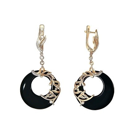 Серьги с агатами 01С4110125-1