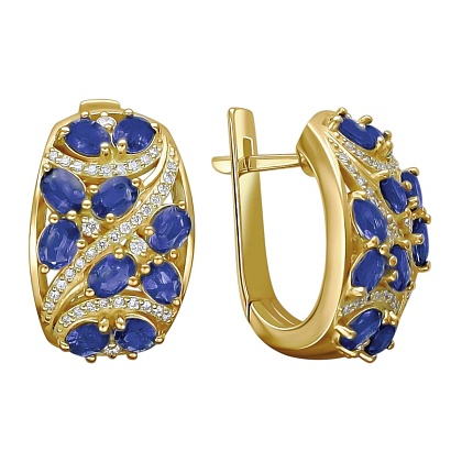 Серьги с сапфиром 01С643348-2