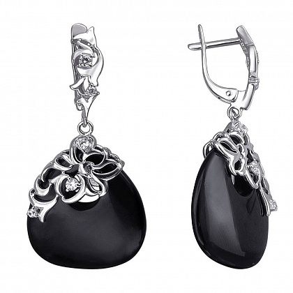 Серьги с агатами 01С4210127-1