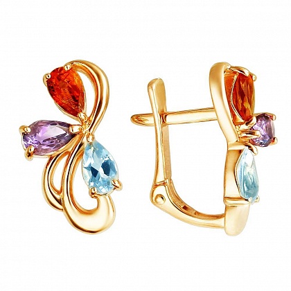 Серьги с цитринами 01С315676-5