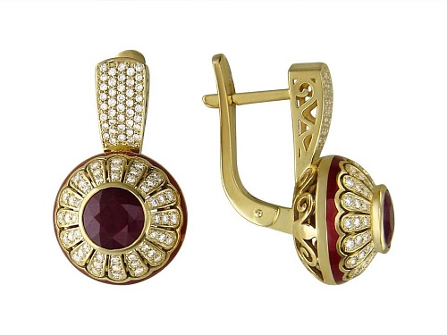 Серьги с Гранатами 01С646563Э-3