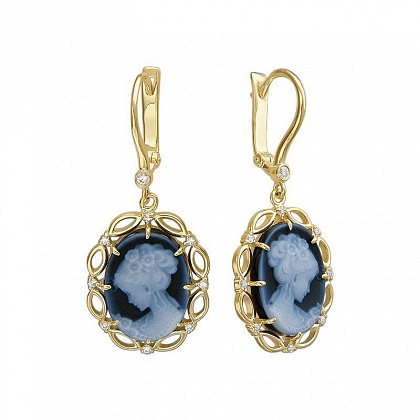Серьги с агатами 01С437008-1