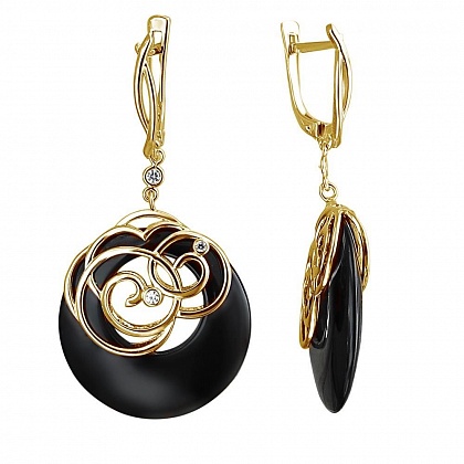 Серьги с агатами 01С4310123-1