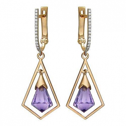 Серьги с аметистами 01С367896-1