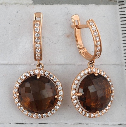 Серьги с кварцем 01С315073-5