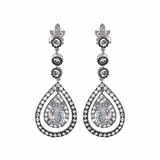 СЕРЬГИ Е01С1510542ЧТ c Цирконом