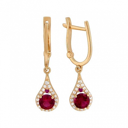 Серьги с рубинами 01С218523-1