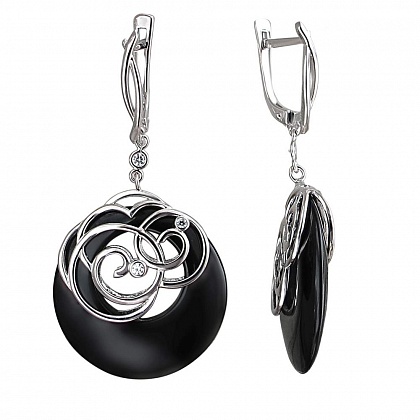 Серьги с агатами 01С4210123-1