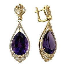 Серьги Е01С645850LТ c Морганитом