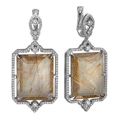 Серьги с кварцем 01С626825L