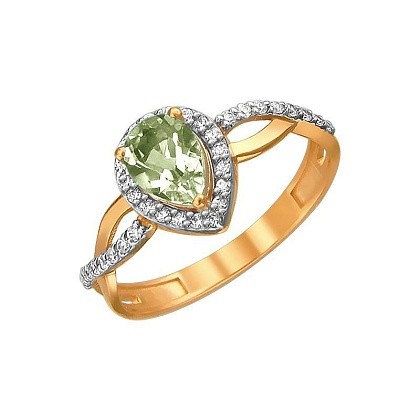 Кольцо с Хризолитом 01К3110953-4