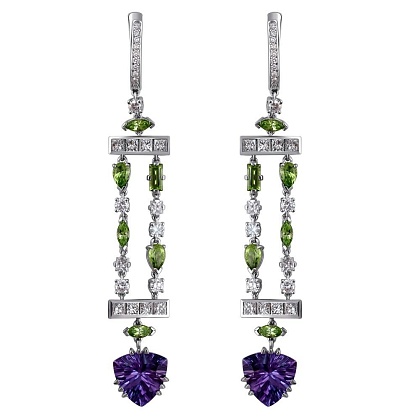 Серьги с аметистами 01С673481-1