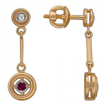 Серьги с рубинами 01С617577