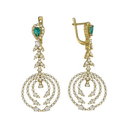 Серьги с изумрудами 01С643679-1