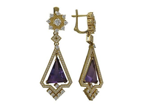 Серьги с аметистами 01С645280-1