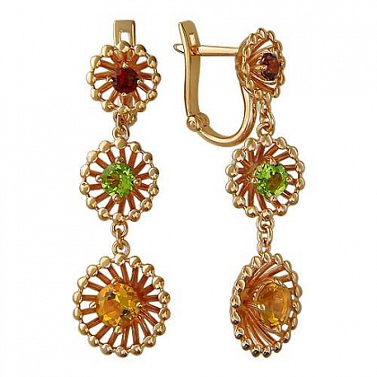 Серьги с Гранатами 01С318011
