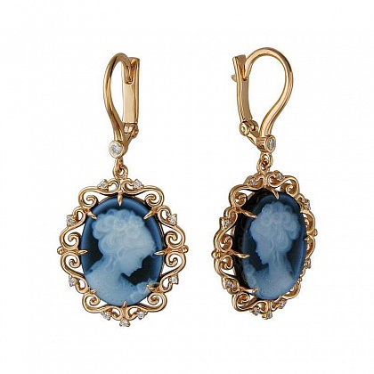 Серьги с агатами 01С417010-1