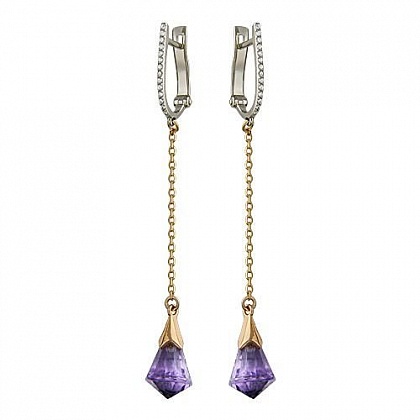 Серьги с аметистами 01С367902-2